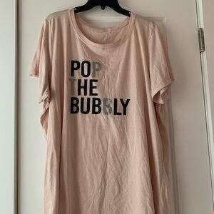 Torrid baby pink Pop the Bubbly slim fit tee